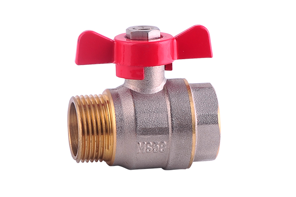 Nickel plated brass ball valve 1/4